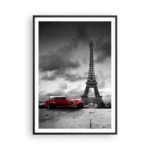 Poster in een zwarte lijst - Nog niet zo lang geleden in Parijs - 70x100 cm