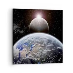 Schilderen op canvas - Kosmisch landschap - zonsopgang - 70x70 cm