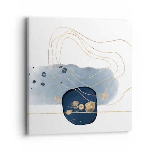 Schilderen op canvas - Blauw en goud fantasie - 30x30 cm