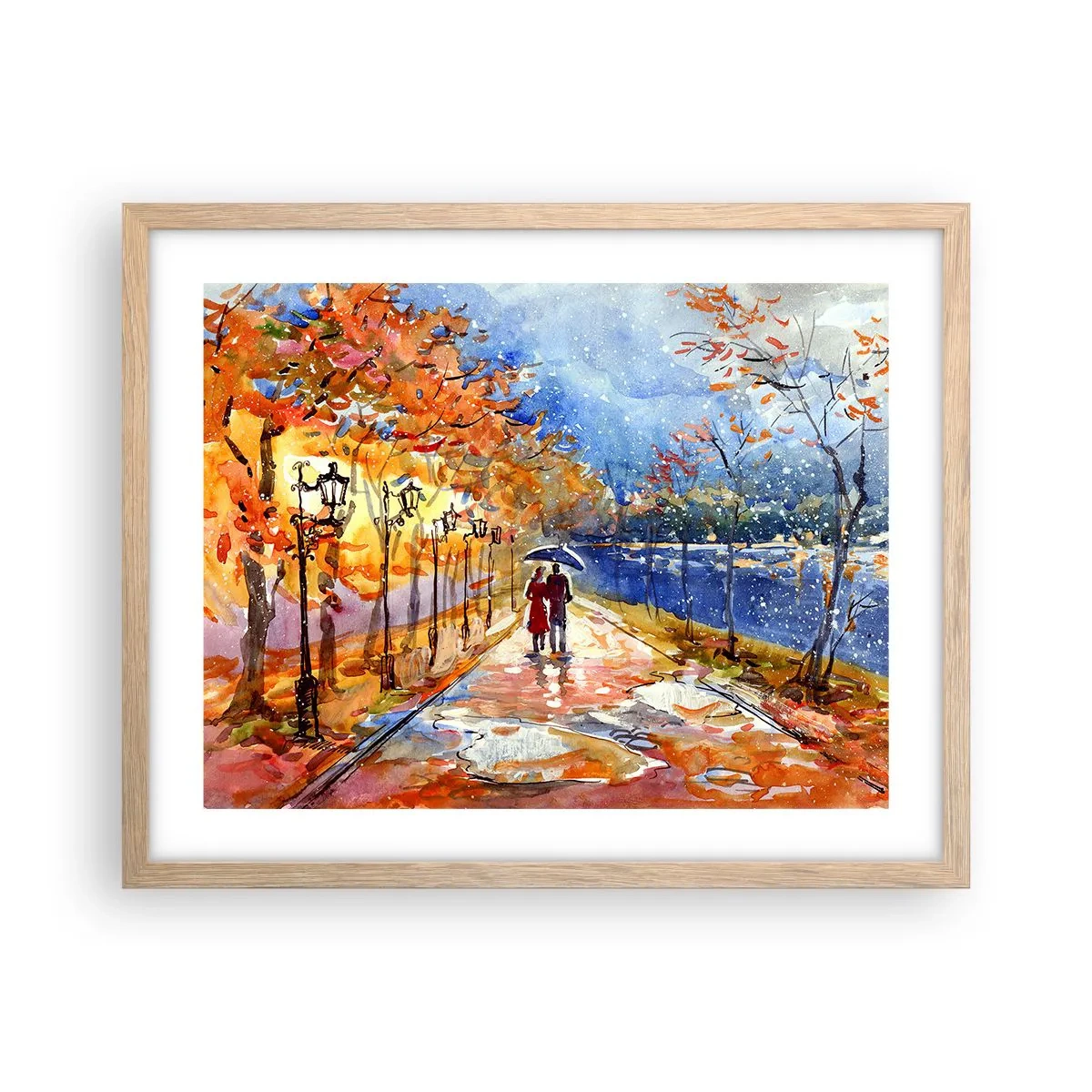 Een poster in een licht eiken lijst - Samen tot de grens van de tijd - 50x40 cm