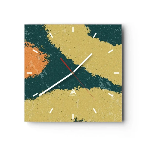 Wandklok - Klok - Abstractie – langzame beweging - 30x30 cm