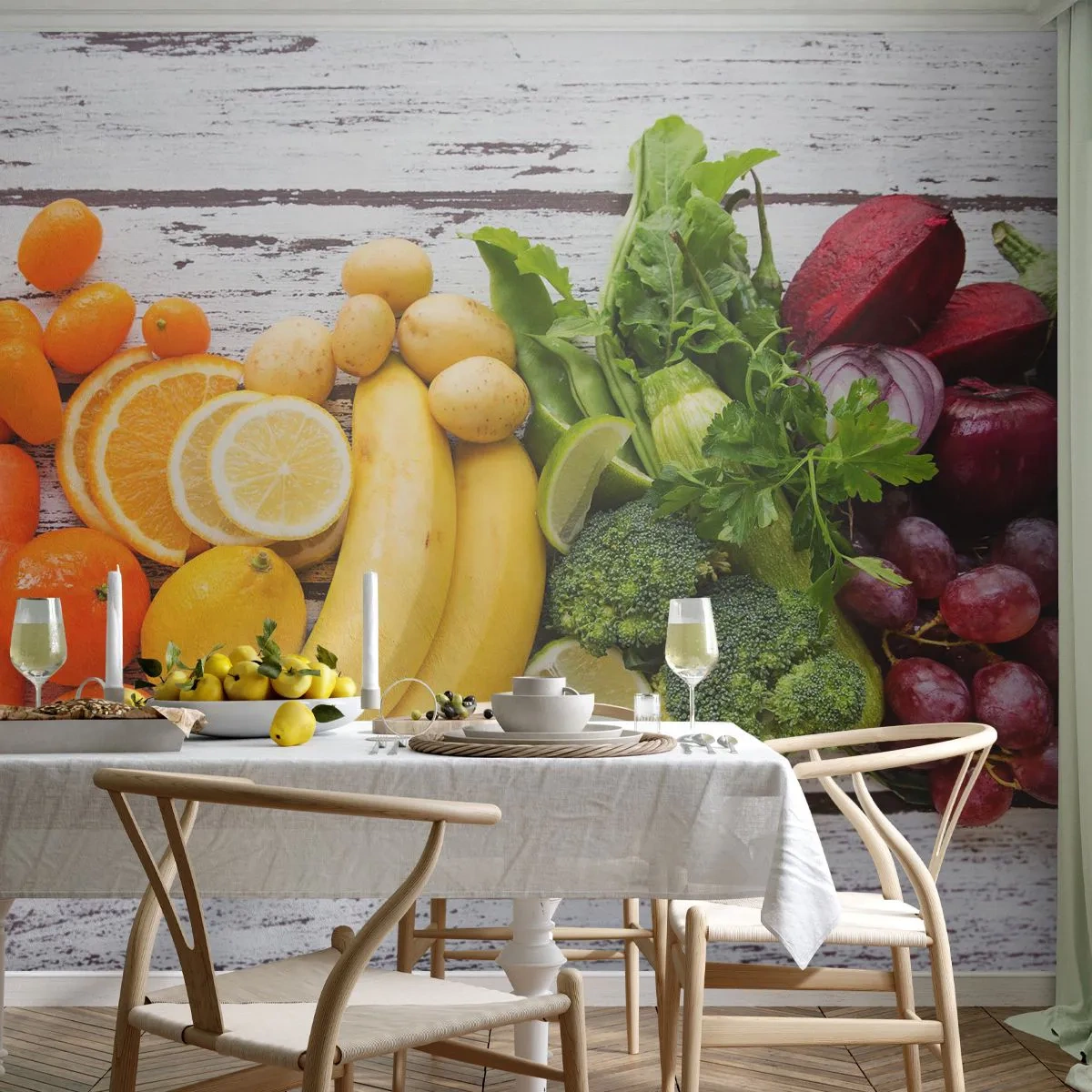 Fotobehang Premium Canvas - Het is niet genoeg? - Gastronomie, Fruit, Groenten - 250x175 cm