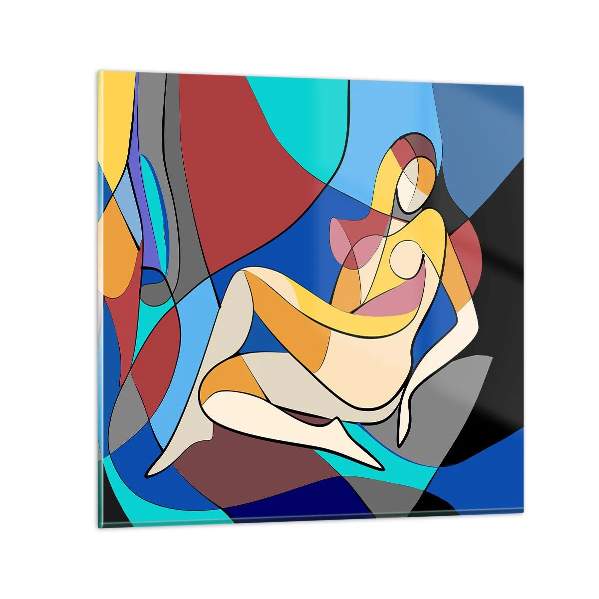 Schilderen op glas - Kubistisch naakt - 30x30 cm