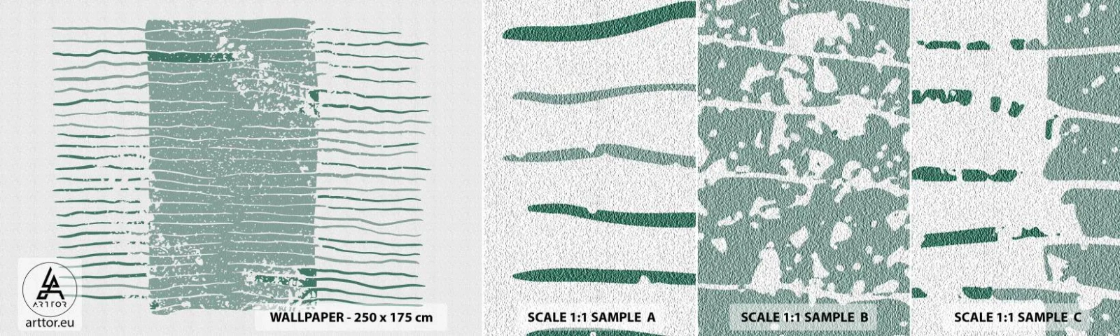 Fotobehang Monster Zelfklevend Deluxe Sticker - Mariene abstractie - Minimalisme, Pastel, Hipster - 100x30 cm