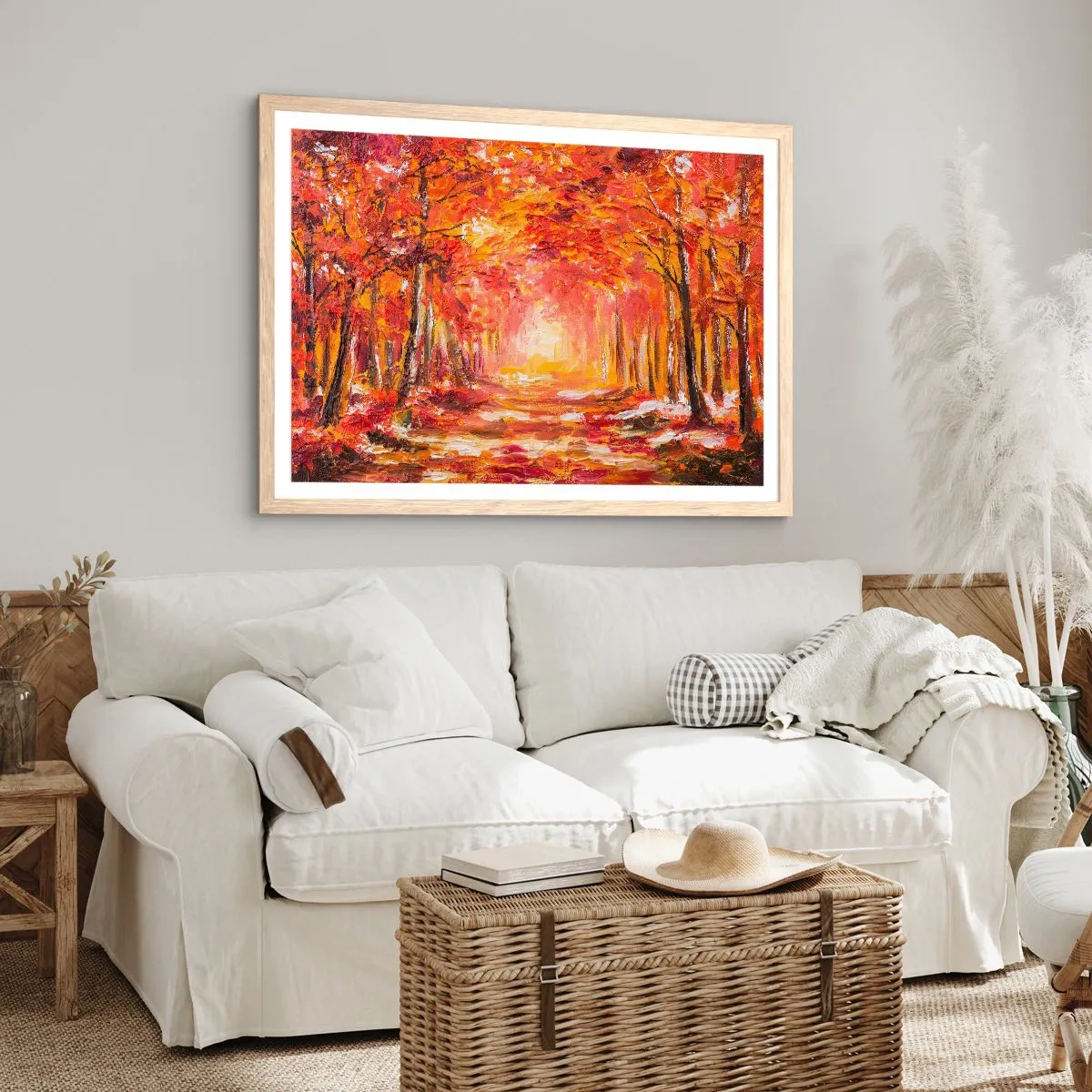 Een poster in een licht eiken lijst - Koperen bos - 40x30 cm