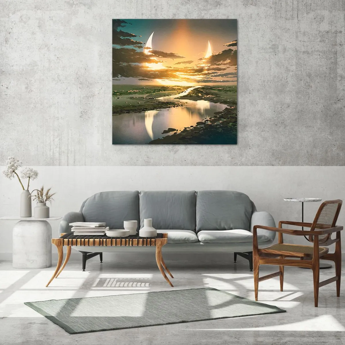 Schilderen op glas - Ergens in een sterrenstelsel ver, ver weg - 60x60 cm