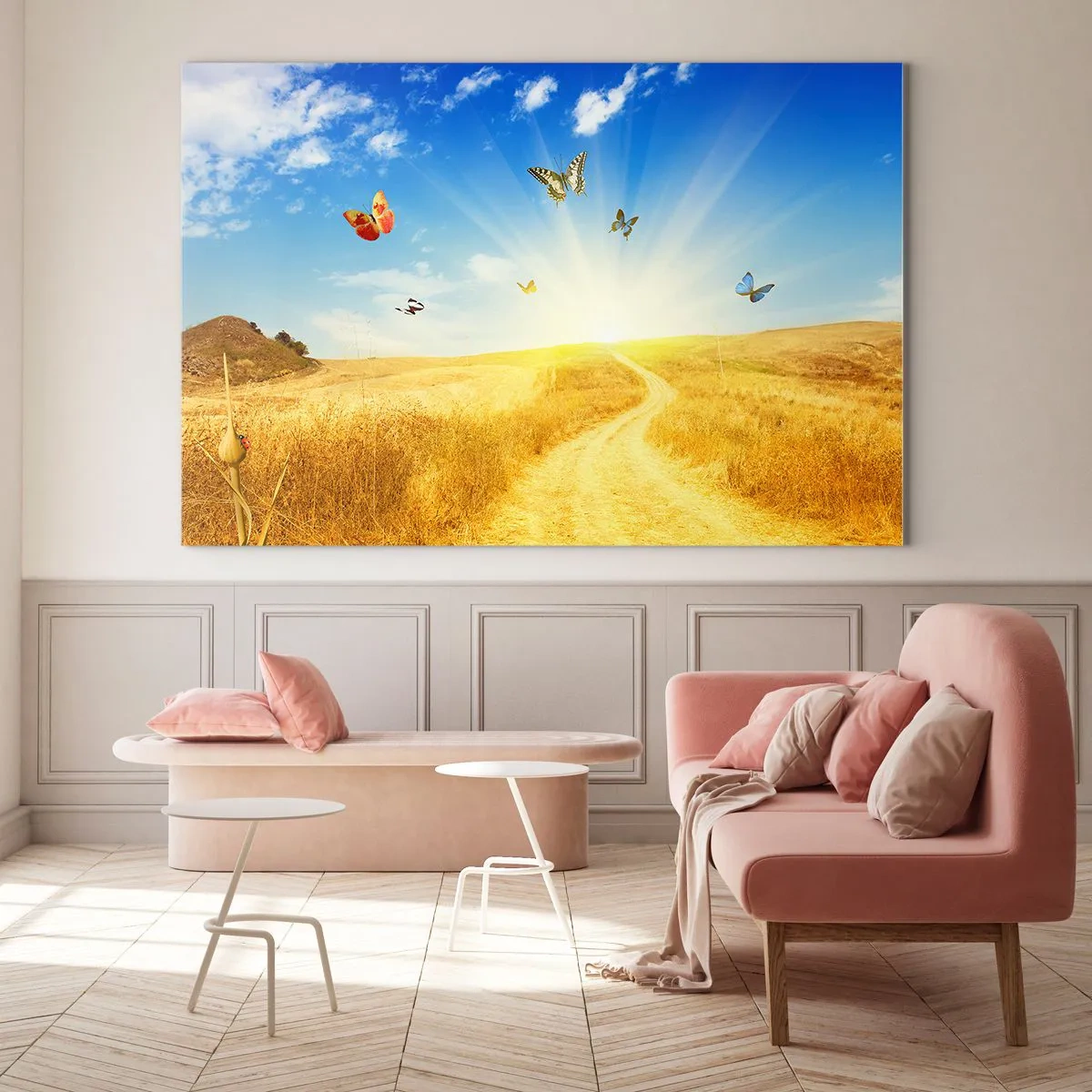 Schilderen op glas - En hoe kun je niet van de zomer houden? - 120x80 cm