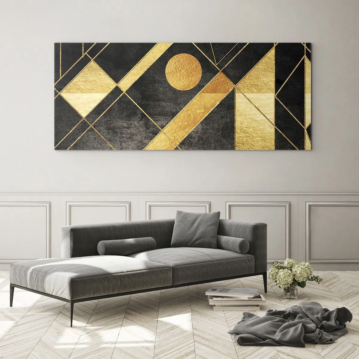 Schilderen op glas - De zon van de woestijn - 160x50 cm