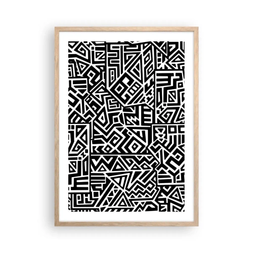 Een poster in een licht eiken lijst - Pre-Columbiaanse compositie - 50x70 cm