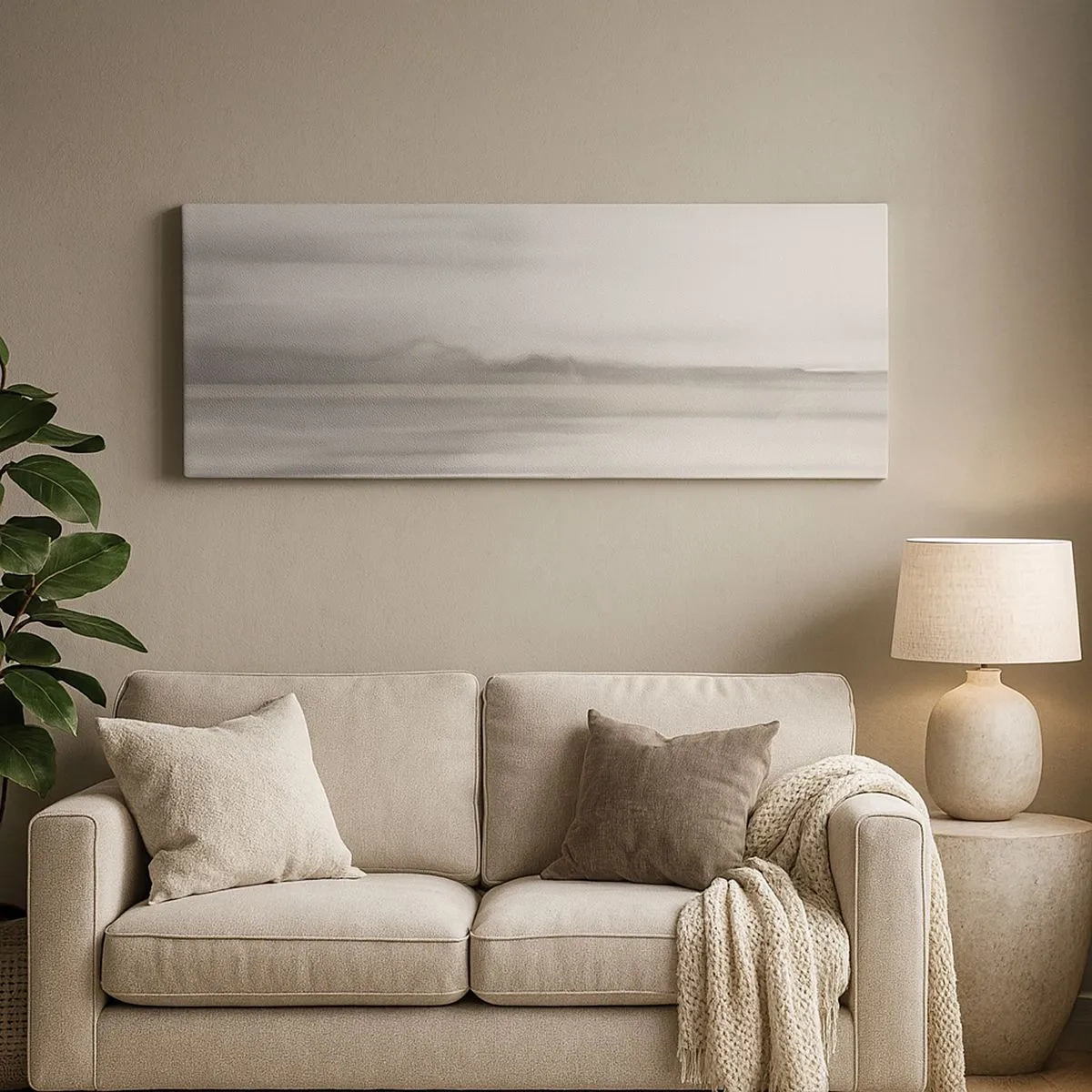Schilderen op canvas - Afstand in reflectie - 100x40 cm