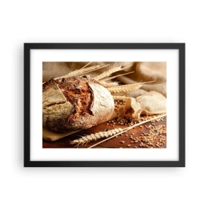 Poster in een zwarte lijst - Smakelijk, geurig, knapperig - 40x30 cm