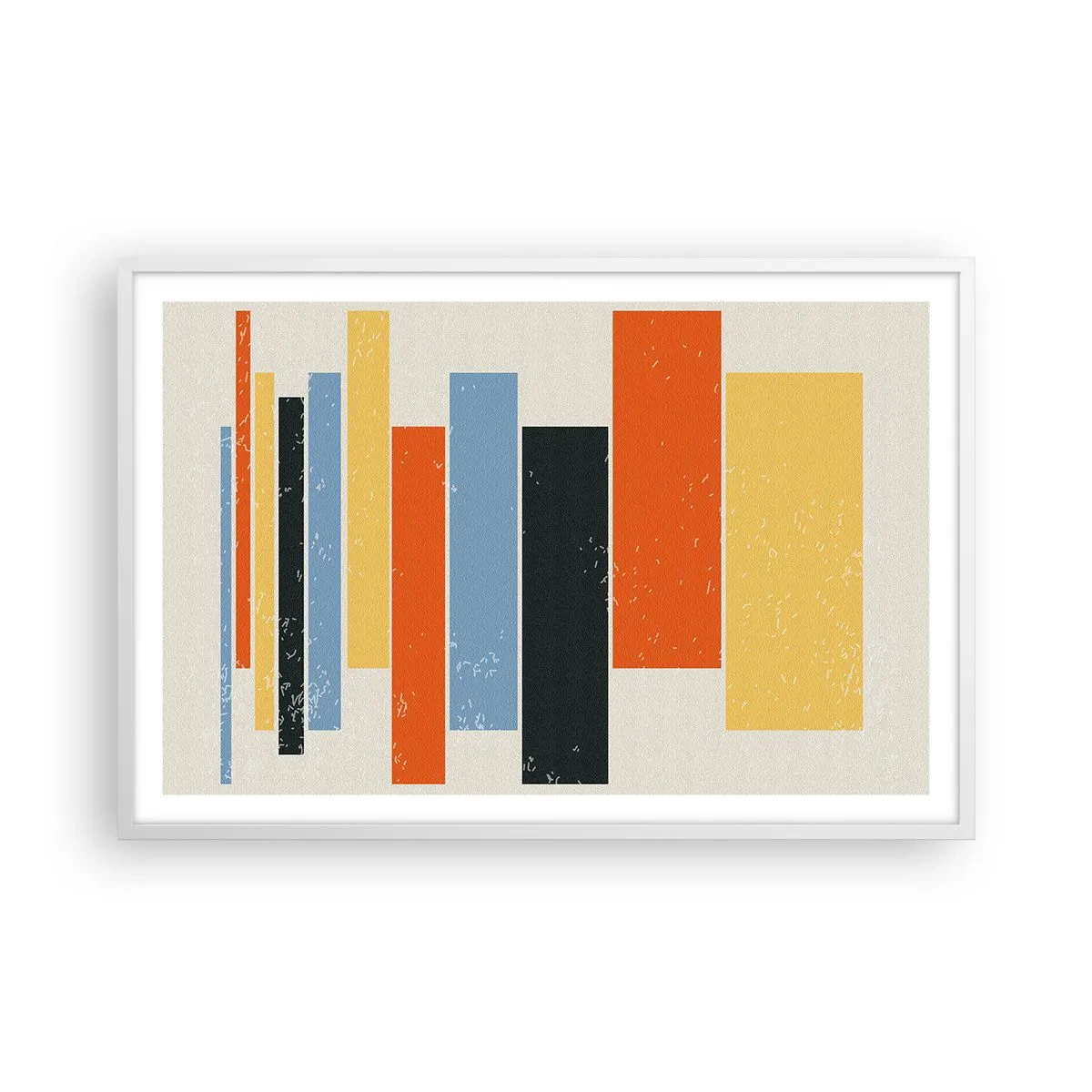 Poster in een witte lijst - Muzieknotatie - 91x61 cm