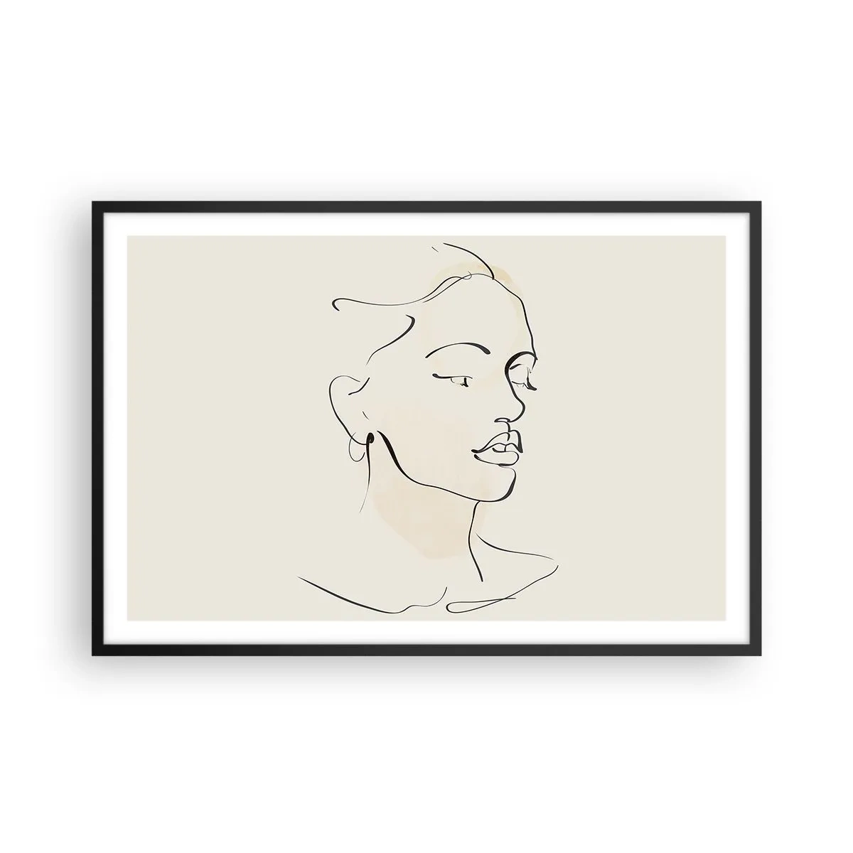 Poster in een zwarte lijst - Een bepaalde lijn - 91x61 cm