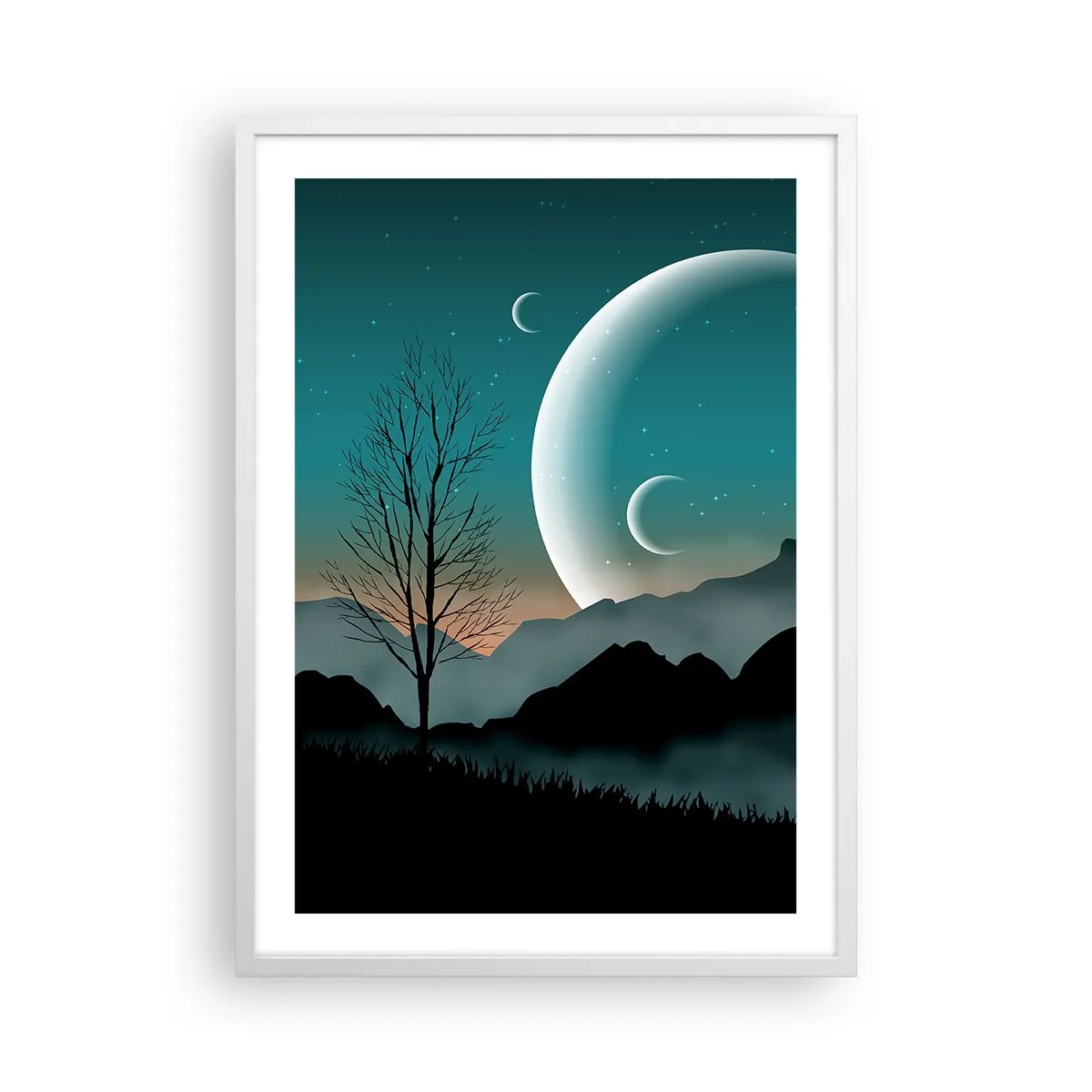 Poster in een witte lijst - Carneval in Sterrennacht  - 50x70 cm