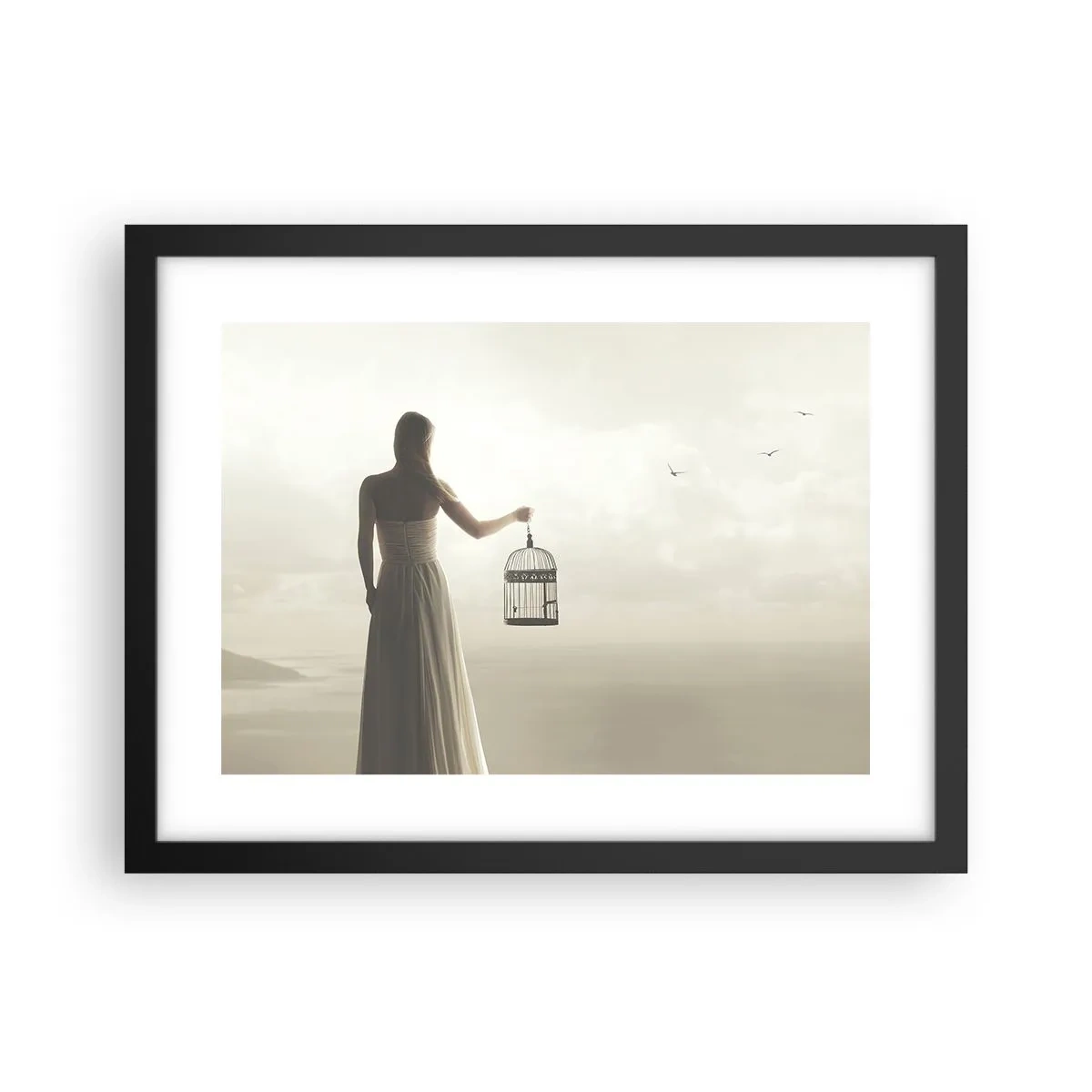 Poster in een zwarte lijst - Wees vrij - 40x30 cm