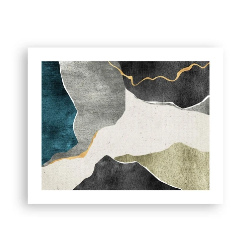 Poster - Mozaïekcompositie met gouddraad - 50x40 cm