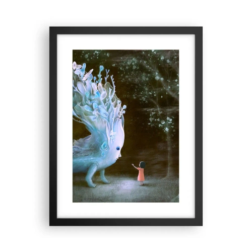 Poster in een zwarte lijst - Fantastische ontmoeting - 30x40 cm