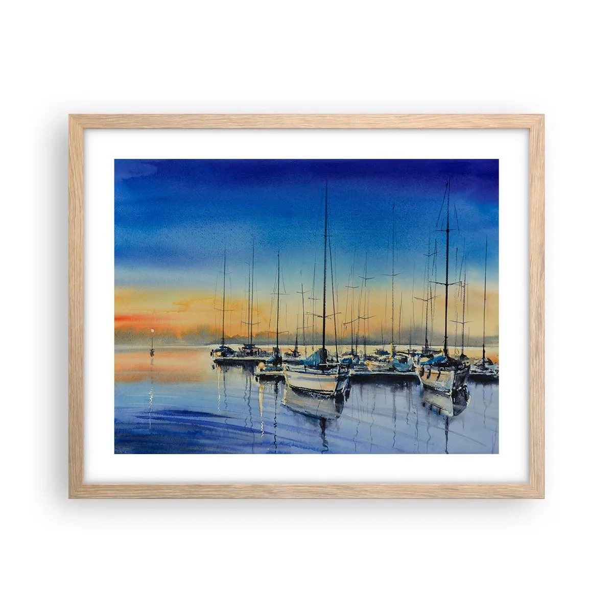 Een poster in een licht eiken lijst - Einde van een goede dag - 50x40 cm