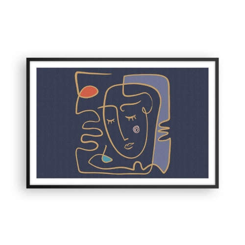 Poster in een zwarte lijst - In nadenken - 91x61 cm