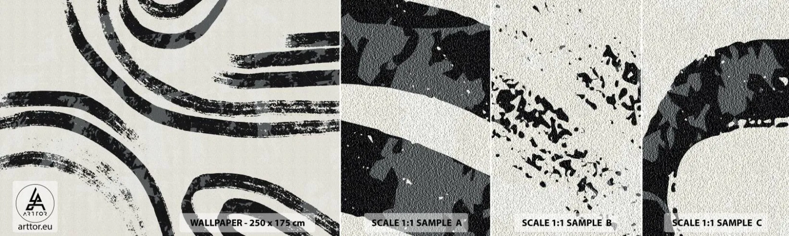 Fotobehang Staaltje Standard Eco - Half gestopt - Minimalisme, Streepjes, Boho - 100x30 cm