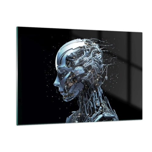 Schilderen op glas - Technologie is een vrouw - 120x80 cm
