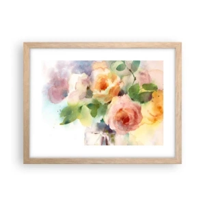 Een poster in een licht eiken lijst - Delicaat als aquarel - 40x30 cm