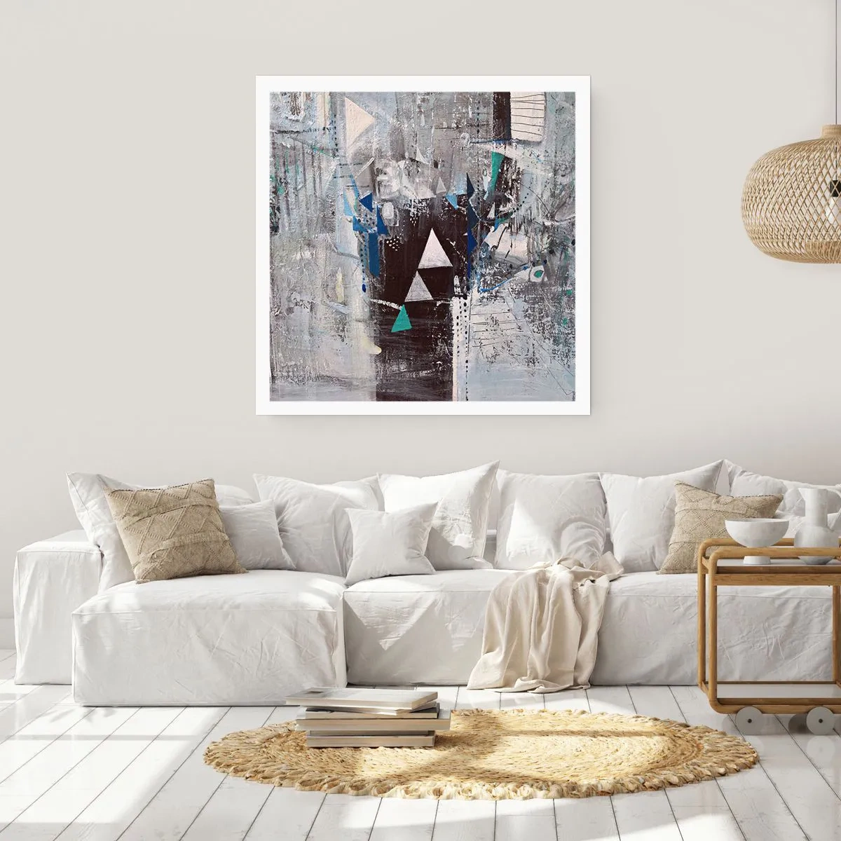 Poster - Overschrijvende volgorde van driehoeken - 40x40 cm