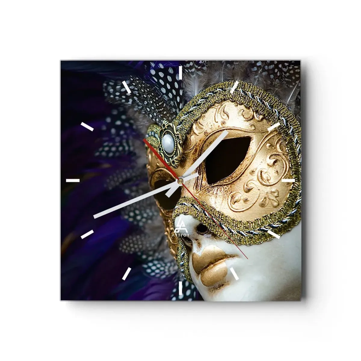 Wandklok - Klok - Venetiaans portret in goud - 40x40 cm
