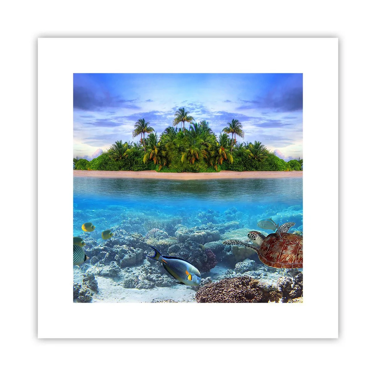 Poster - Hemels eiland nodigt je uit - 30x30 cm