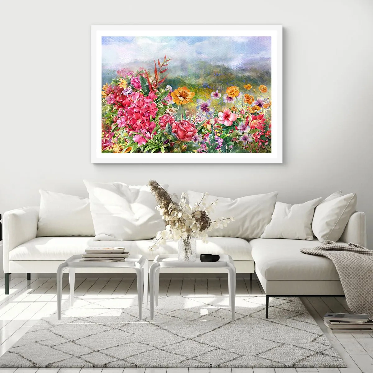 Poster in een witte lijst - Een tuin die gek is geworden - 70x50 cm