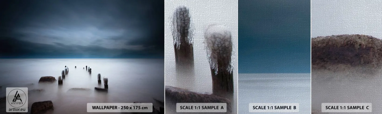 Fotobehang Monster Premium Canvas - Peinzend meer - Landschap, Zee, Meer - 100x30 cm