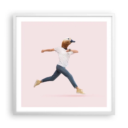 Poster in een witte lijst - Een snufje absurditeit - 60x60 cm