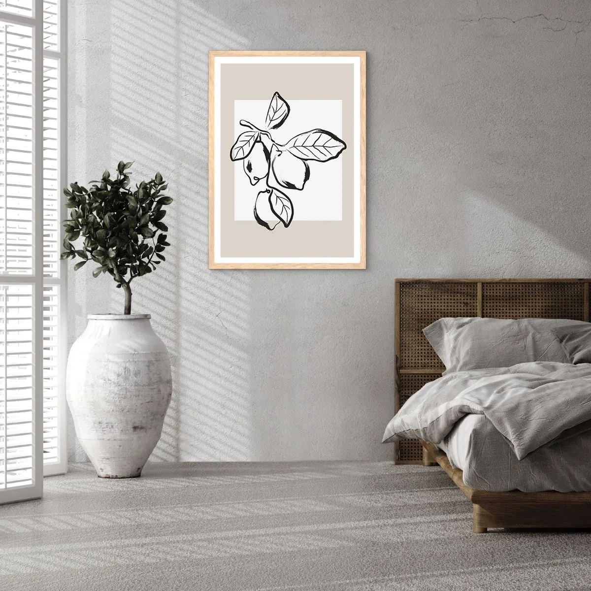 Een poster in een licht eiken lijst - Waar de citroen rijpt... - 50x70 cm