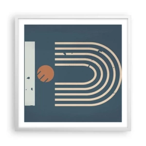 Poster in een witte lijst - Geometrie op de granaatappel - 60x60 cm