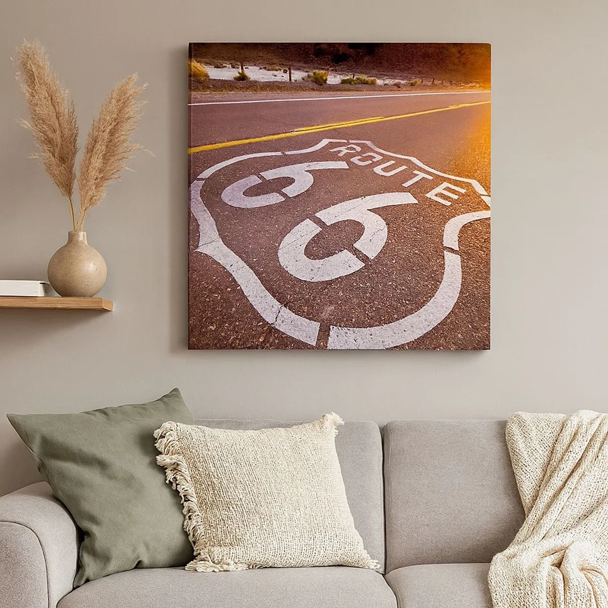 Schilderen op canvas - De beroemde weg 66 - 30x30 cm