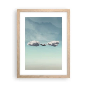 Een poster in een licht eiken lijst - Het geluk van het moment - 30x40 cm