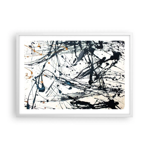Poster in een witte lijst - Expressionistische abstractie - 70x50 cm