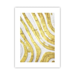 Poster - Compositie in wit en goud - 30x40 cm