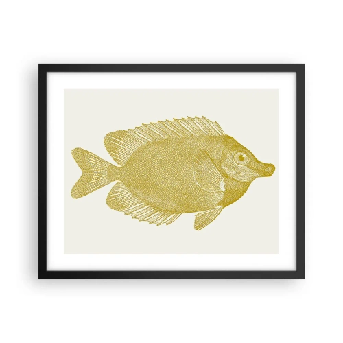 Poster in een zwarte lijst - Vis en dat is het - 50x40 cm