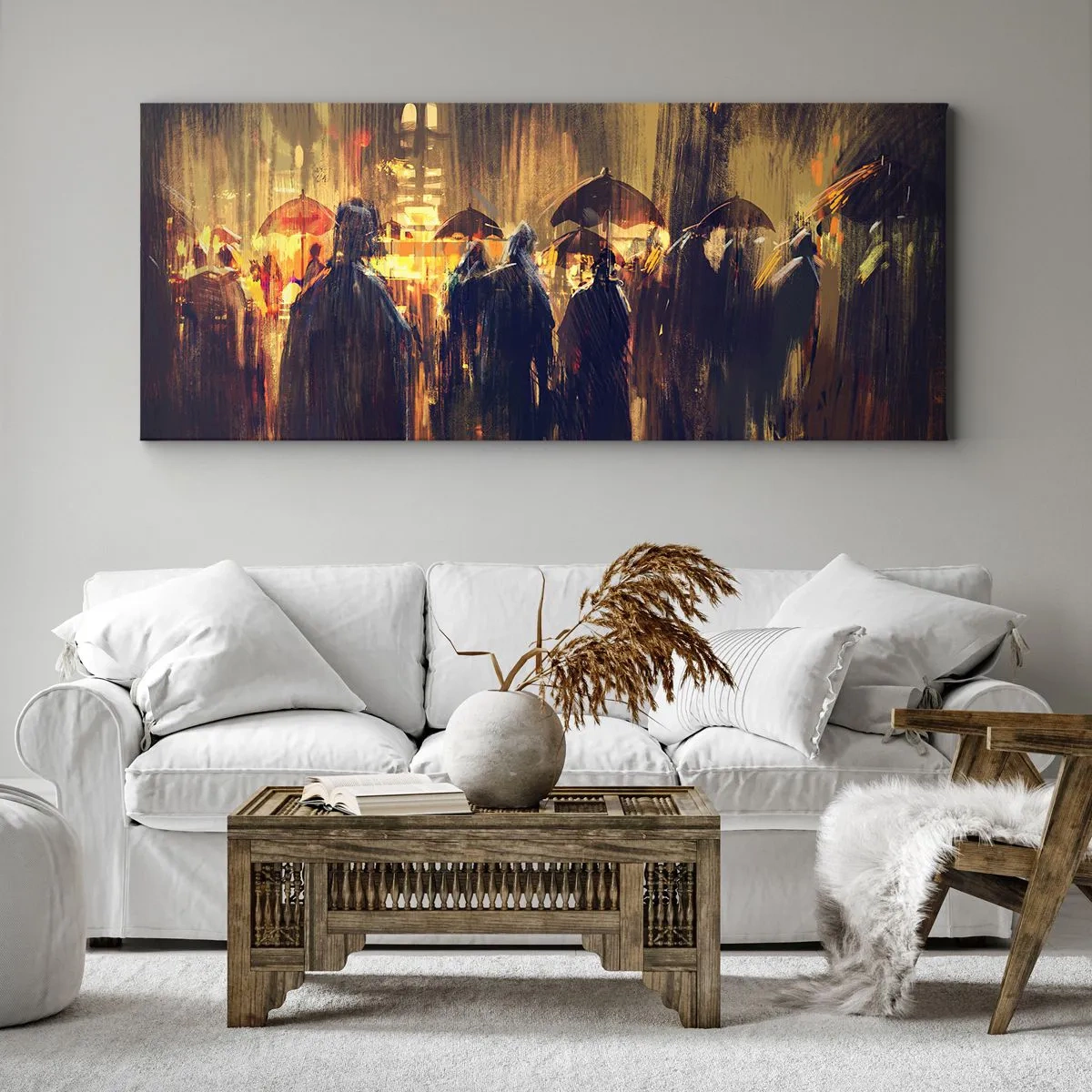 Schilderen op canvas - Volgelingen van de regen - 140x50 cm