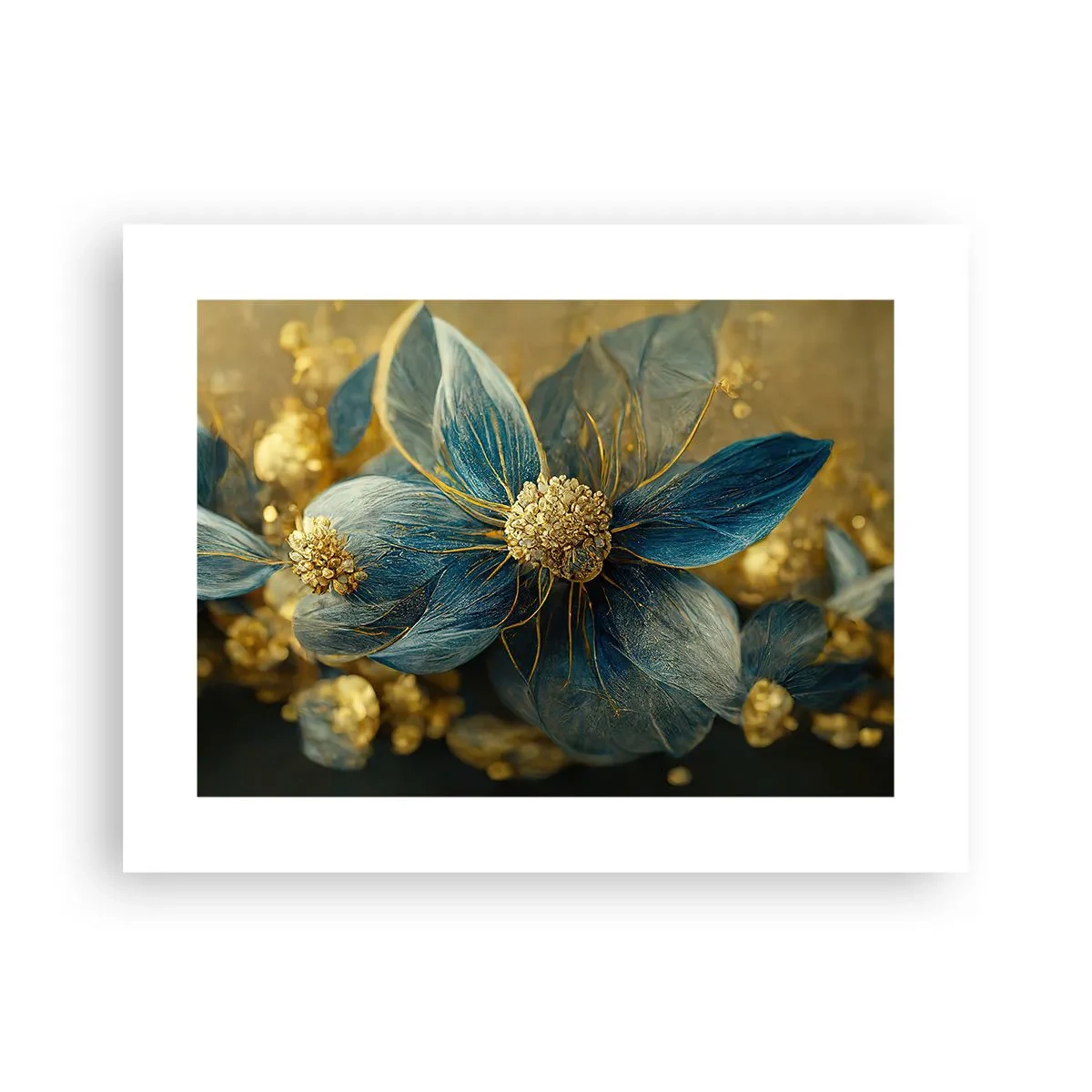 Poster - Bloei met goud - 40x30 cm