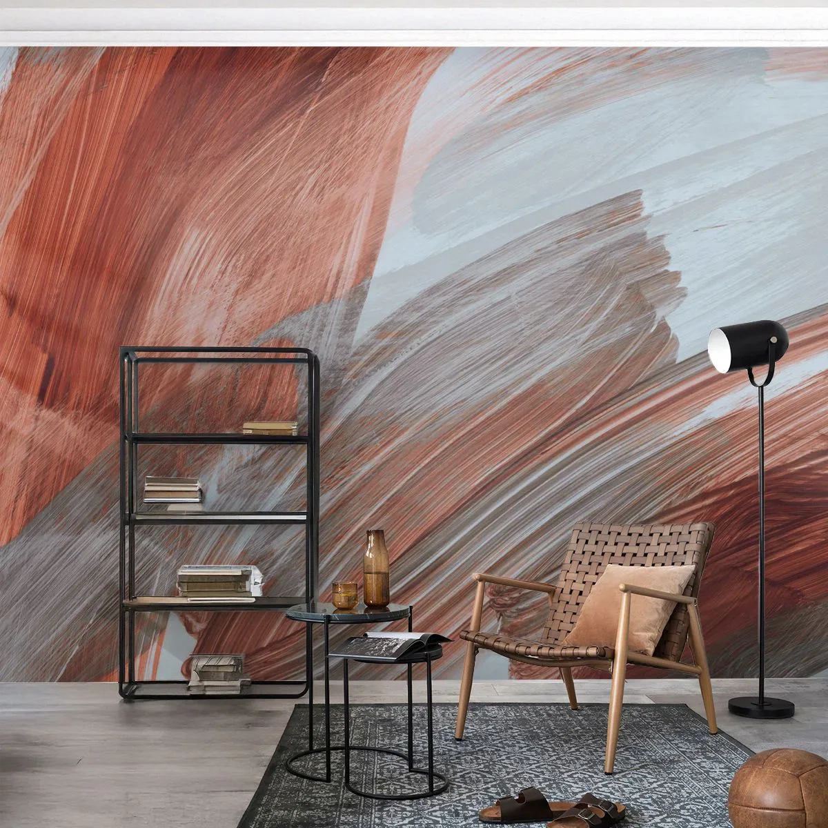 Fotobehang Standard Eco - Herfst en winderige abstractie - Deel, Chaos, Minimalisme - 300x210 cm