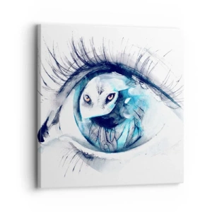 Schilderen op canvas - Oog in oog met wildheid - 30x30 cm