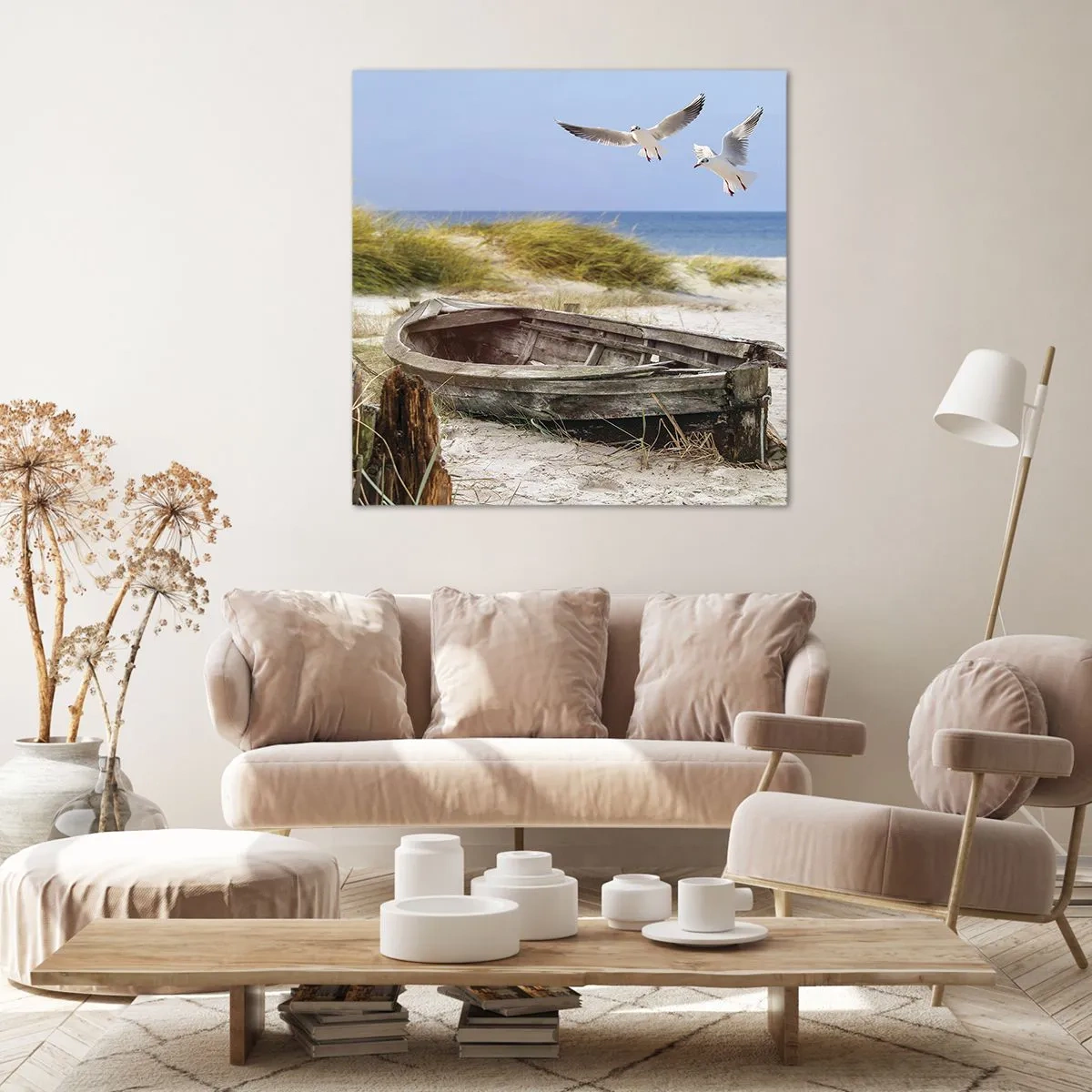 Schilderen op canvas - Badend in de wind - 30x30 cm