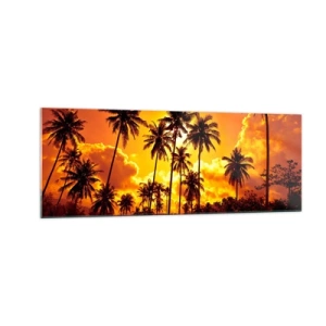 Schilderen op glas - Bergen staan ​​in brand, bossen staan ​​in brand - 140x50 cm