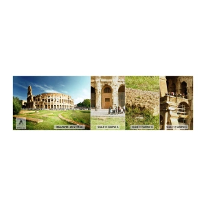 Fotobehang Monster Premium Canvas - We kunnen nog steeds het gekletter van het geweer horen - Colosseum, Rome, Architectuur - 100x30 cm