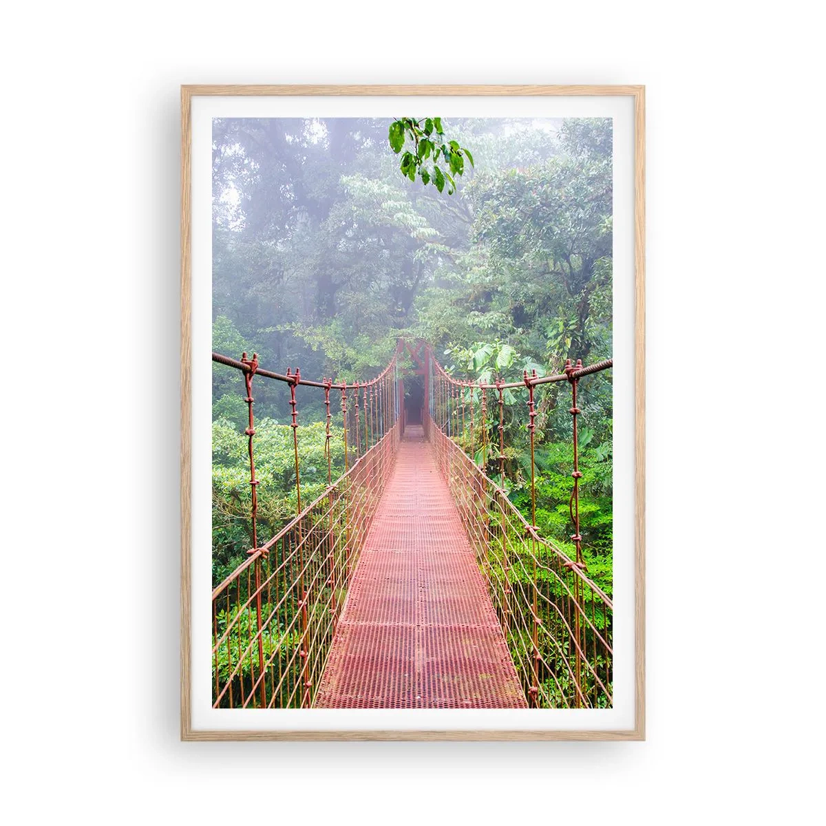 Een poster in een licht eiken lijst - Opgehangen over de kronen - 70x100 cm