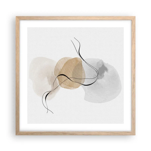 Een poster in een licht eiken lijst - Lucht kralen - 50x50 cm