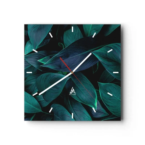 Wandklok - Klok - Groen op zichzelf - 30x30 cm