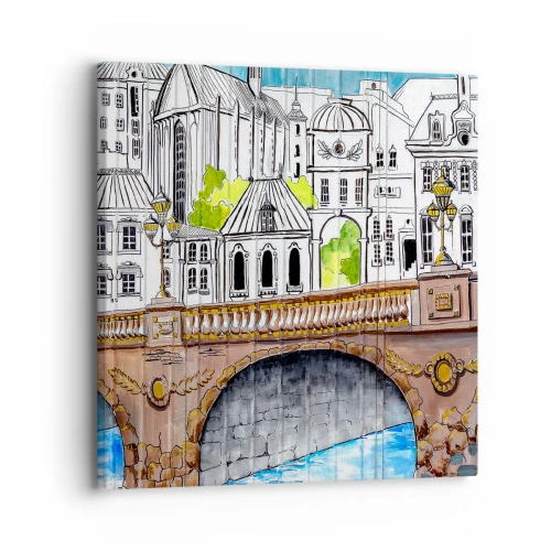 Schilderen op canvas - De stad als geschilderd - 30x30 cm
